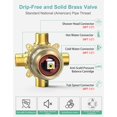 thumbnail image 3 of SR SUN RISE 5-Spray Dual Shower Head Cmbo Tub Faucet Set 3-Way Shower Head and Hand Held Shower Tub Faucets Sets Complete Single-Handle Tub and Shower Trim Kit Brushed Gold (Valve Include), 3 of 5