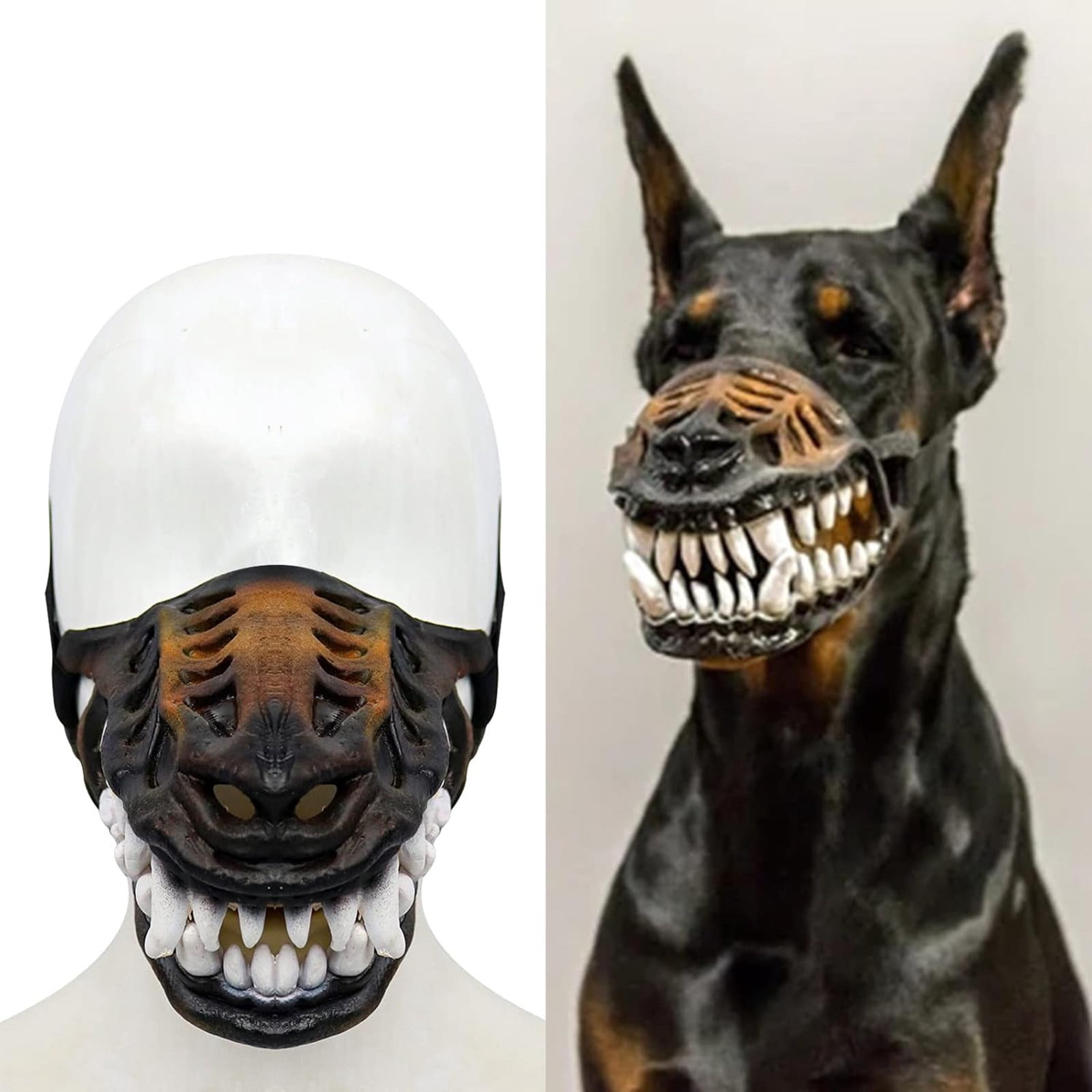 (1PCS) Scary Werewolf Dog Muzzle with Large Teeth - Colorful Zombie Mask, Bane Hilarious for Halloween
