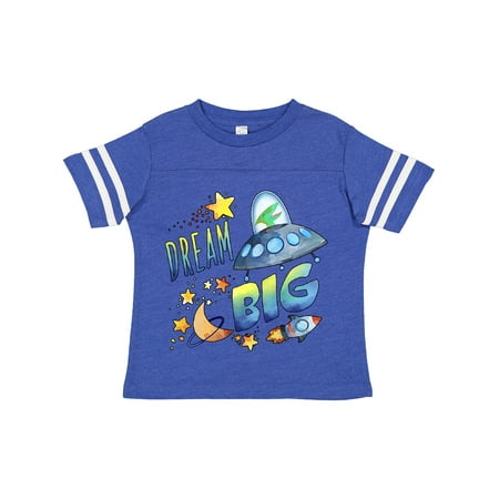 

Inktastic Dream Big Cute Space Dinosaur Flying Spaceship Gift Toddler Boy or Toddler Girl T-Shirt
