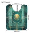 thumbnail image 3 of Toilet Rug U-Shaped Bathroom Rugs Non-Slip Soft Plush Machine Washable Contour Bath Mat Abstract Teal Geometric 24x20, 3 of 9