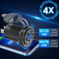 thumbnail image 3 of Cargador de coche Qioe USB C con salida USB 12 V Dual PD 30 W y 18 W, 3 of 7