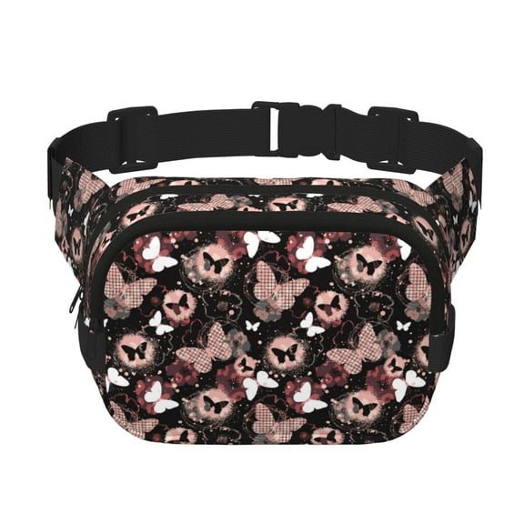Easygdp Butterfly Fanny Packs for Women Men, Belt Bag, Fashion Crossbody Bags, for Workout/Running/Hiking