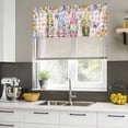thumbnail image 4 of 2 Pack Valances for Window, Easter Eggs Short Curtains for Kitchen Bedroom Living Room, Spring Floral Gnomes Plants Butterflies Pink Plaid Small Window Treatment Valance Drapes 60 x 18 Inch, 4 of 8
