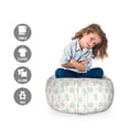 thumbnail image 2 of Blush Pink Storage Toy Bag Chair, Tropical Pattern of Pastel Bicolour Monstera Leaves on Modern Stains, Stuffed Animal Organizer Washable Bag, Large Size, White and Multicolor, by Ambesonne, 2 of 3