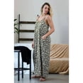 thumbnail image 2 of Plus Soft French Terry Leopard Cami Maxi Dress With Pockets (Brown, 1X), 2 of 3