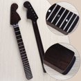 thumbnail image 2 of Mástil de guitarra eléctrica de 22 trastes con cabeza grande, wengué natural mate, ancho de 5,6 pulgadas, almohadilla de hueso de vaca, traste mediano de cobre blanco, 2 of 7