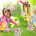 thumbnail image 5 of Easter Basket Children Personalized Woven Rope Easter Basket Empty With Rabbit Ears And Handles, 5 of 6