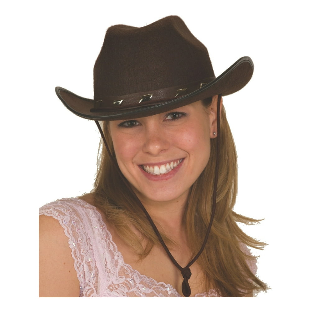 Jacobson Hat Jacobson Hats Adult's Studded Brown Felt Cowboy Hat