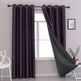 thumbnail image 2 of GYROHOME Faux Silk Fully Lined Solid Color Blackout Curtains, Set of 2, 52" x 108", Purple, 2 of 5