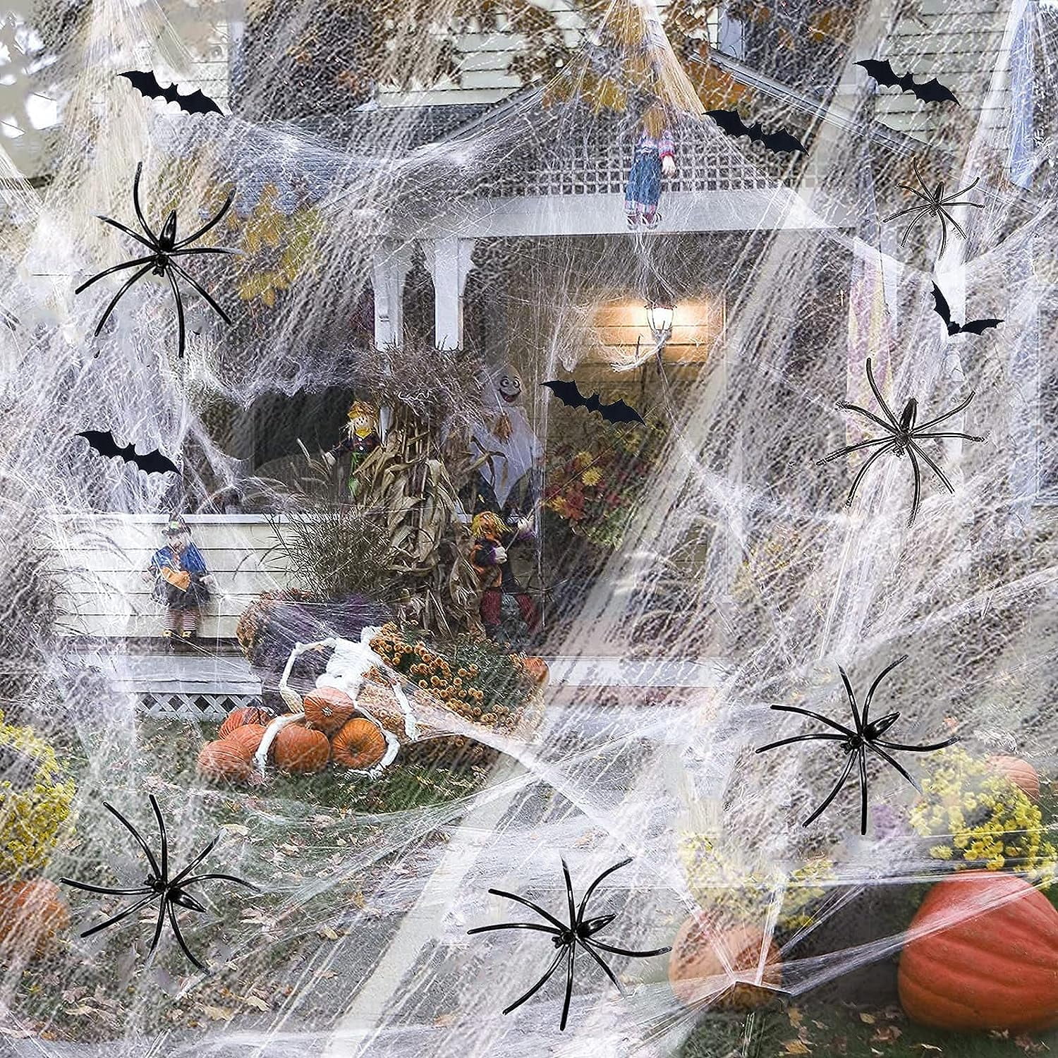Spider  Halloween Decorations, Stretch Spider bing with 60 Fake