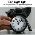 thumbnail image 4 of NIBOLOG Alarm Clock Twin Bell Silent Movement Metal Heavy Sleepers Alarm Clock for Desktop, 4 of 8