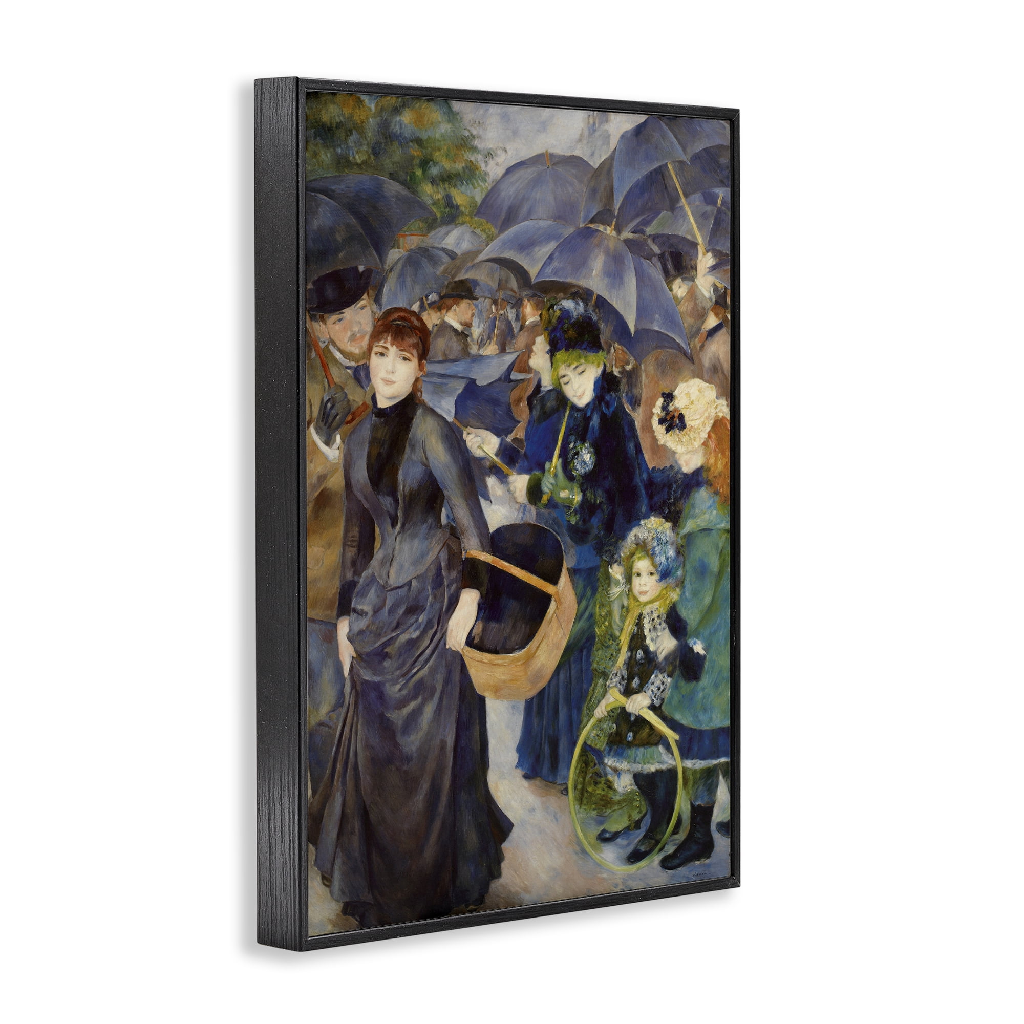 The Umbrellas Renoir Black Framed Giclee Art, design by Masters Collection