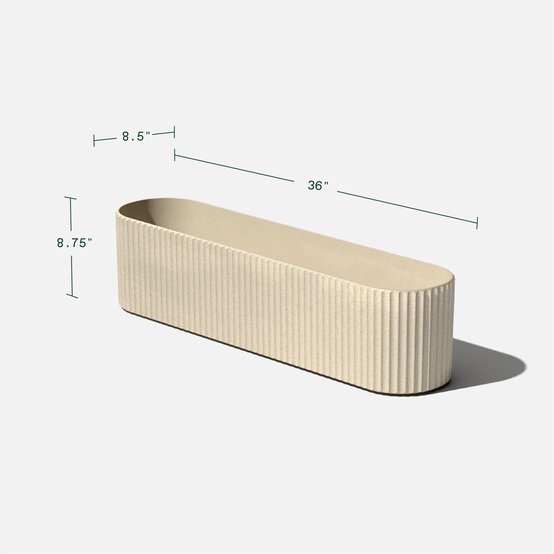 Veradek Demi Series Window Box 36" Plastic-Stone Planter - (Sand/1 Pack)