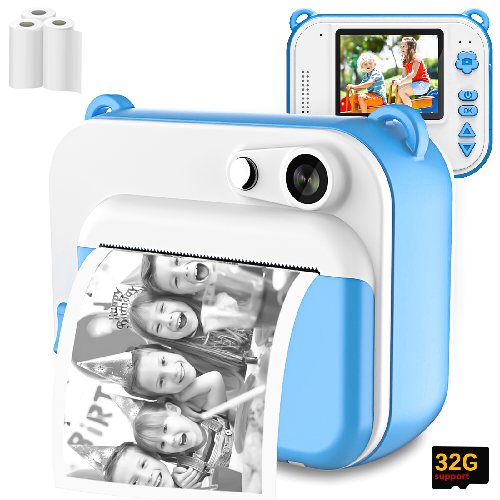 Kids Camera 2 Inch Mini DIY Instant Thermal Print Digital Camera ...
