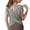 Gray, variant on Women’s Athletic T-Shirt, Back Crossover Crew Neck Short Sleeve Tops, Summer Lightweight Workout Fitness Basic Tee L