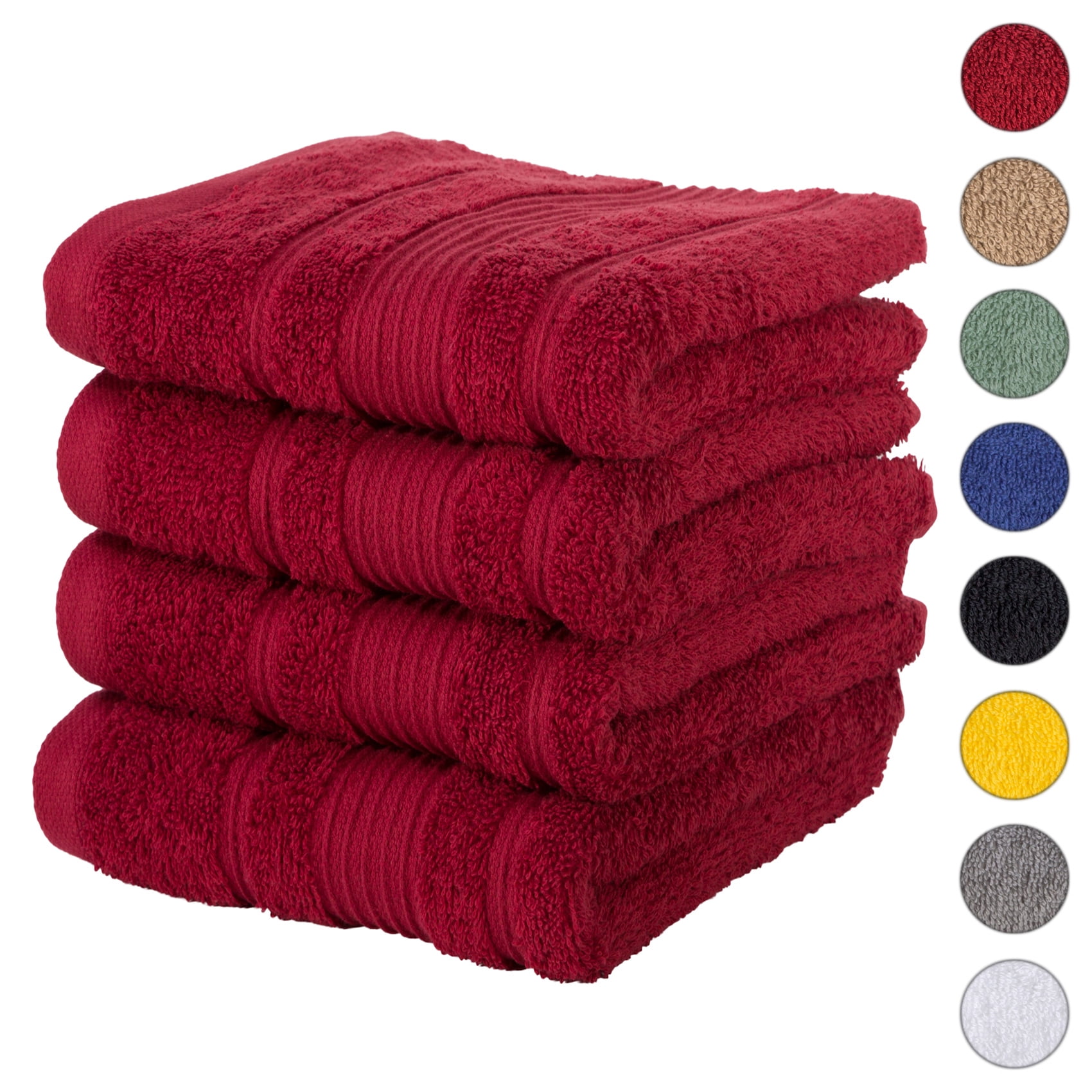 4Piece Hand Towels Set 100 Turkish Cotton, Spa & Hotel Towels