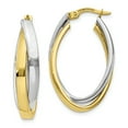 thumbnail image 1 of 10K Yellow Gold Oval Hoop Earrings, 1 of 2