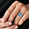 thumbnail image 4 of Amazing Waves Myriad of Blue Turquoise Stone Sterling Silver Ring-7, 4 of 4