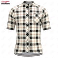thumbnail image 3 of Maillot de ciclismo a cuadros para hombre, manga corta, reflectante, para ciclismo de montaña, descenso, equipo profesional, 3 of 5