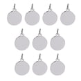 thumbnail image 1 of facefd 10 Pieces Tag Necklace Bracelet Pendant Stainless Steel Jewelry Making Finding Handmade Handicraft Craft Solid Color Steel Color, 1 of 8