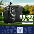 thumbnail image 5 of Plasticplace 55-60 Gallon Trash Bags │ 1.2 Mil │ Black Garbage Can Liners │ 35” x 53.5” (90 Count), 5 of 8