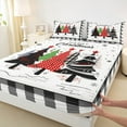 thumbnail image 3 of jejeloiu Marry Christmas Twin Sheet Sets,Red Xmas Pine Twin Fitted Sheet,Happy New Year Flat Sheet,Super Cozy Bedroom Decor,3pcs, 3 of 7