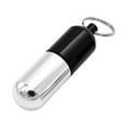 thumbnail image 1 of Transemion Waterproof Aluminum Pill Box Case Bottle Cache Drug Holder Container Keychain Box Portable Mini Pill Box silver+black 1Set, 1 of 6
