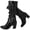 BlackLPU 128, variant on LOVE STEETLY Women's Knee High Slouchy Chunky Heel Boots, Side Zipper Round Toe Faux Leather Casual Comfort Versatile Boot