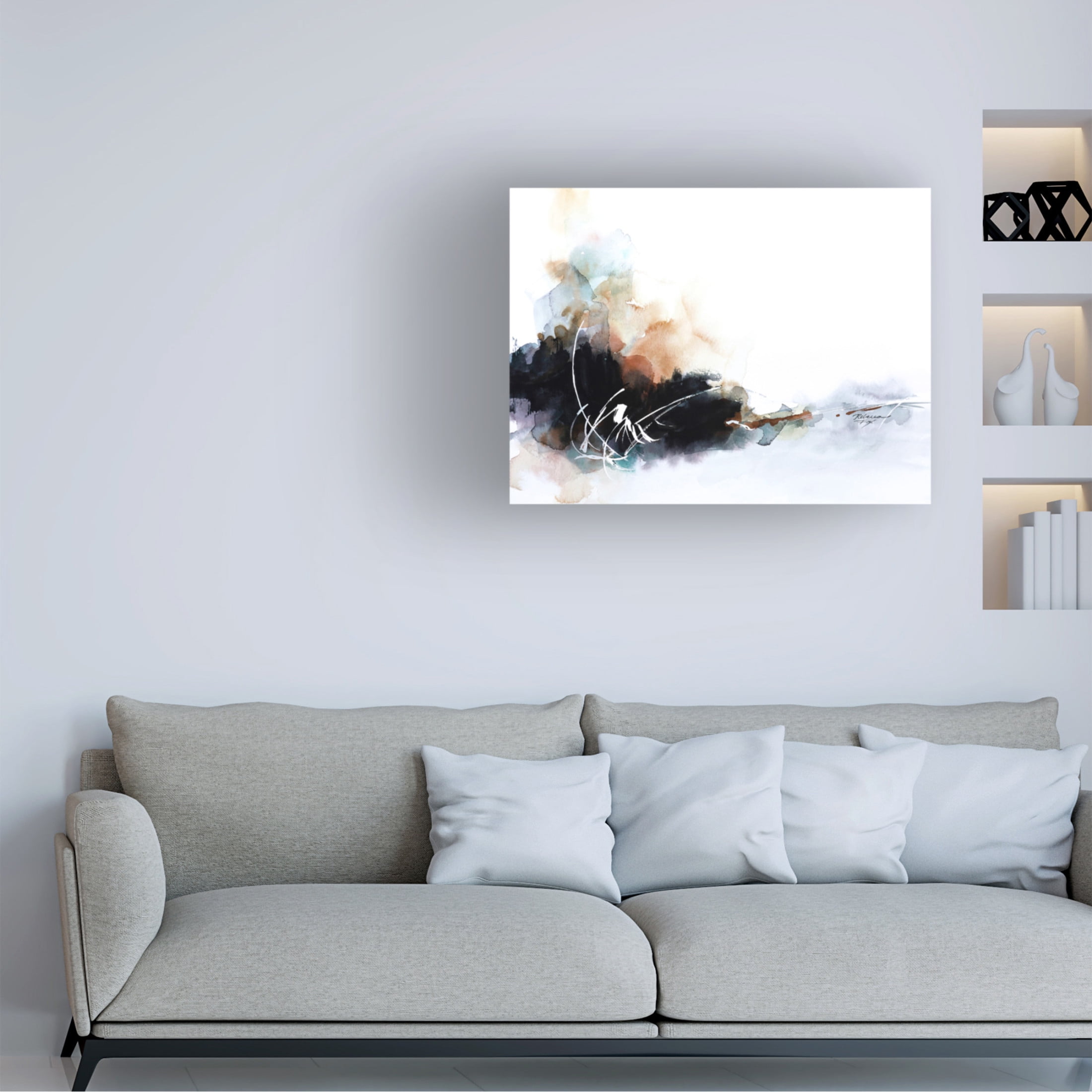Canvas Wall Art - Rebecca Fox 'Flash of White' Wall Art for Living Room, Bedroom, or Office Décor by Trademark Fine Art - 47 x 35 Inches