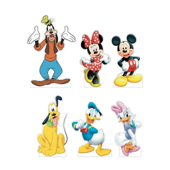 Mickey Mouse y Amigos Siluetas Decorativas con Base, Kit 6 Piezas