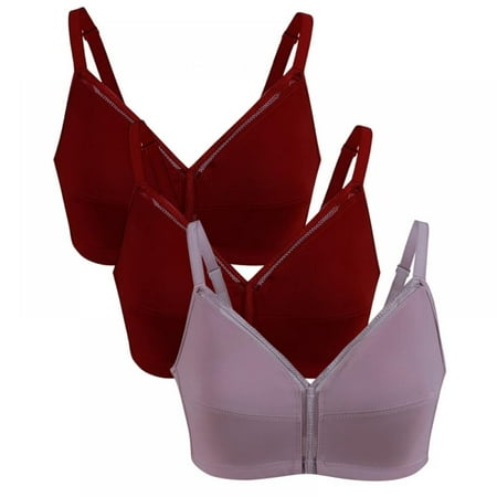 

Xmarks Plus Size Support Bras for Women Back Fat - Smooth Bra with Stay-in-Place Straps Full-Coverage Wirefree Bra Gathered Underwear for Everyday Wear(3-Packs)