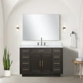 thumbnail image 7 of Shelter 48 in W x 22 in D Brown Oak Single Bath Vanity, Carrara Marble Top and 46 in Mirror, 7 of 7