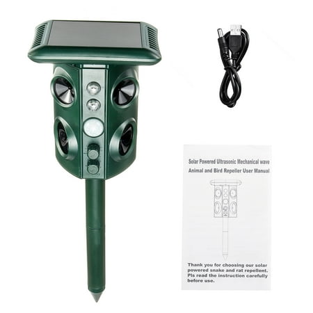 5-Speed Ultrasonic Pest and Animal Repeller, Solar Battery Powered