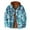 Light Blue, variant on Herrnalise Men Zipper Casual Hooded Fake Two Loose Thicken Lattice Jacket Coats Hot Pink