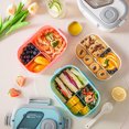 thumbnail image 2 of Werulen Clearance Under $5 ! Portable Airtight Bento Lunch Box, Salad Container Bowl with Compartments, Bento Style Tray for Toppings, Built In Reusable Spoon for School, College, Work Easy Clean, 2 of 9