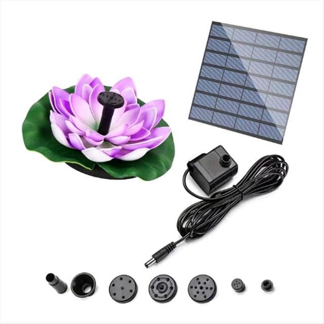 Fuente Solar Estanque Fuentes de Baño para Pájaros Al Aire Libre Jardín Flotante de Energía Solar (Púrpura)