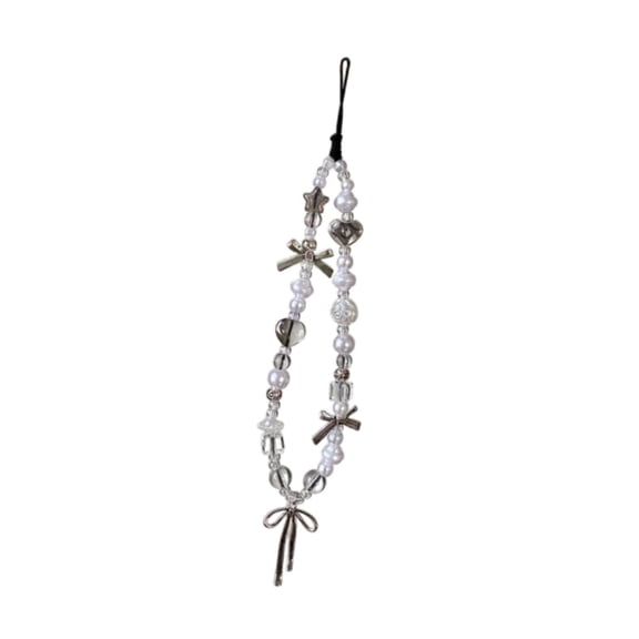 LeeQinersw Bow Beaded Phone Charm Wrist Phone Chain,Aesthetic,Cute,Beaded Wristlet Bracelet