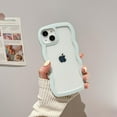 thumbnail image 4 of Case for iPhone 12 Pro Cute Curly Wave Frame Shape Soft TPU Silicone Phone Case for Women Girls, Anti-Scratch Shockproof Protective Case for iPhone 12 Pro, Light Blue, 4 of 11