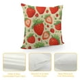 thumbnail image 4 of Creowell Strawberries Leaves Berries Pillow Cushion Covers for Sofa Couch Home Decor Summer High-Quality 1PC 18x18in, 4 of 5