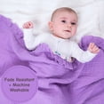 thumbnail image 4 of LollyBanks Ruffle Baby Girl Blanket, Organic Cotton Muslin Crib Quilt, 40 x 36 in, Daisy Print, 4 of 8