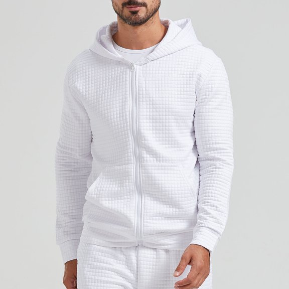 Lilgiuy Men Fashion Casual Round Neck Long Sleeve Zipper Hooded Sweatshirts Blouse for Party Club Birthday