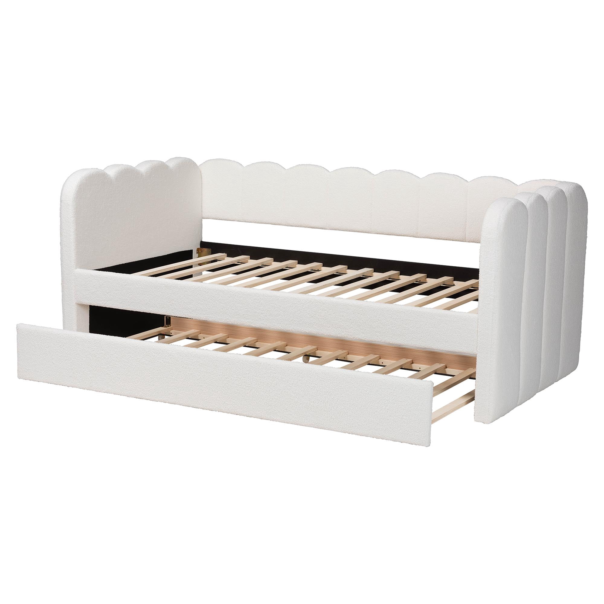 Baxton Studio Palmer Modern Daybed with Trundle, Twin, Cream