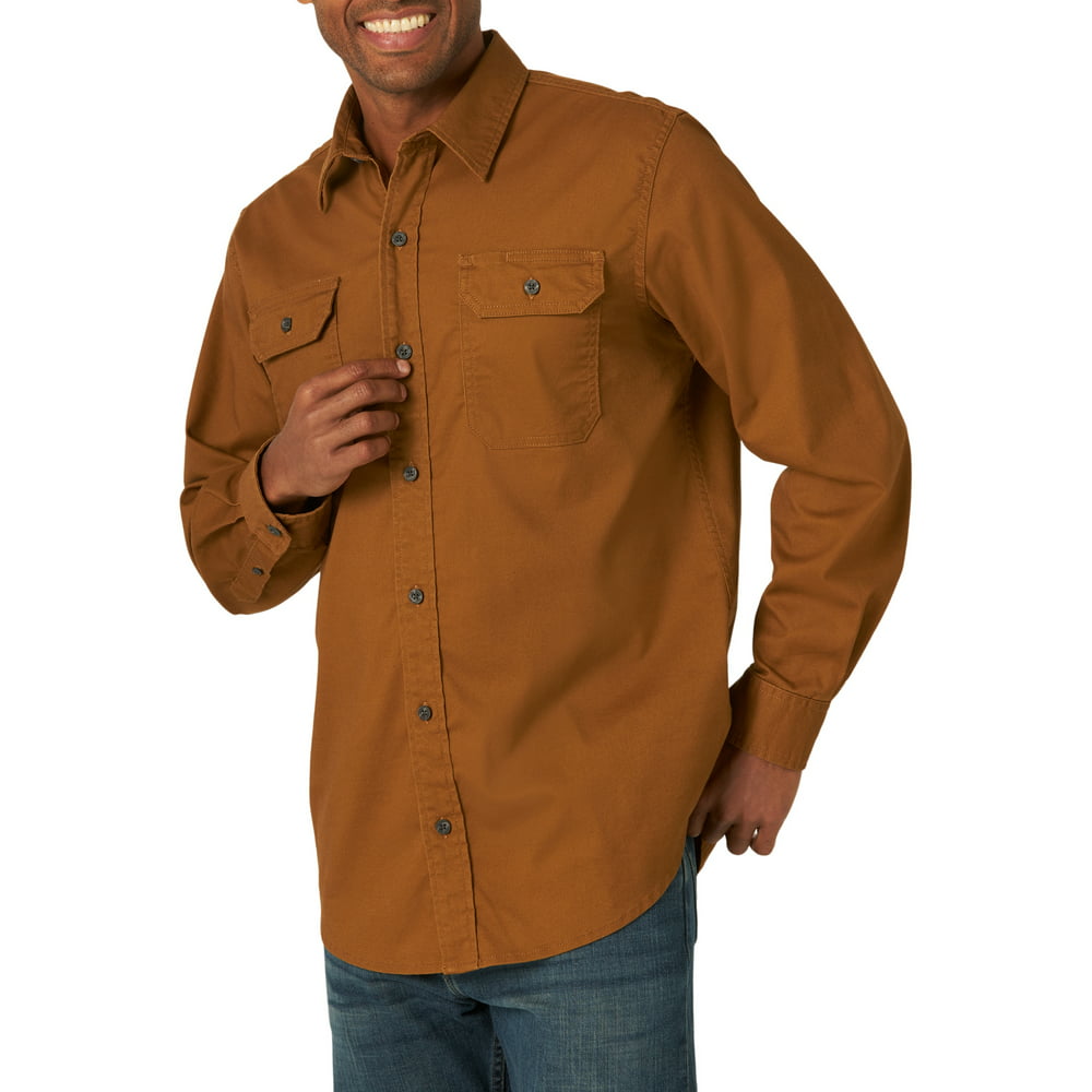 Wrangler - Wrangler Men's Comfort Flex Twill Long Sleeve Shirt