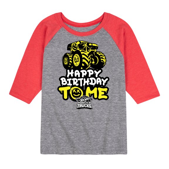 Hot Wheels - Happy Birthday To Me - Toddler And Youth Raglan Graphic T-Shirt
