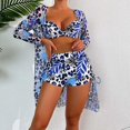 thumbnail image 2 of SURJDE Maillot de Bain Tankini pour Femmes Ensemble Bikini 3 Pcs Imprimé Boho Palmshadow avec Short Garçon, 2 of 7
