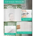 thumbnail image 4 of No Hook Shower Curtain with Snap in Liner, Boho Moroccan Sage Green Gradient Striped Geometric Hotel Shower Curtains for Bathroom, Washable Shower Curtain Liner Set with Mesh Top Window, 60"x72", 4 of 6
