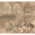 thumbnail image 2 of Anonymous 16x15 Gold Ornate Wood Frame and Double Matted Museum Art Print Titled - Interior of an Inn (1800s), 2 of 4