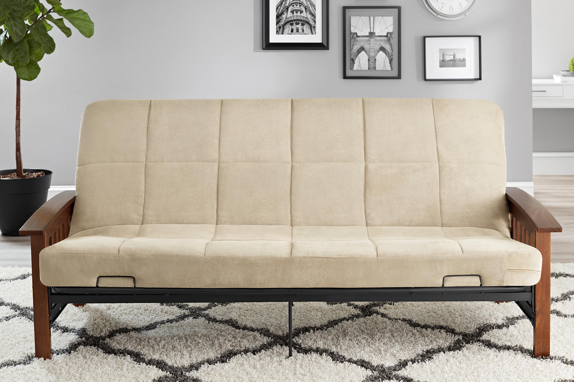 Better Homes & Gardens Neo Mission Wood Arm Futon with 6-inch Tan Mattress - image 4 of 12