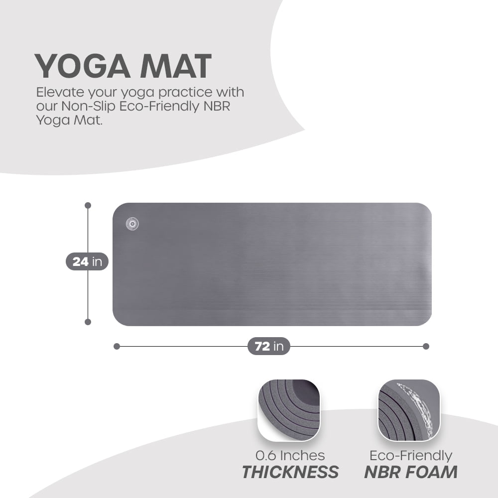 Yoga Mat with Carry Strap | Lightweight Yoga Mat For Pilates, Yoga | Free eBook For Mat Workouts