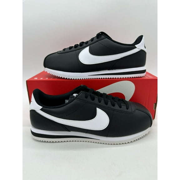 Nike Cortez Women's size 11 Men's size 9.5 Black White Leather Shoes DN1791 001